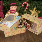 12 шт. Рождественская коробка для печенья, подарочные коробки из крафт-бумаги для конфет, пакеты, упаковочная коробка для еды, рождественский подарок для детей, новый год 2022