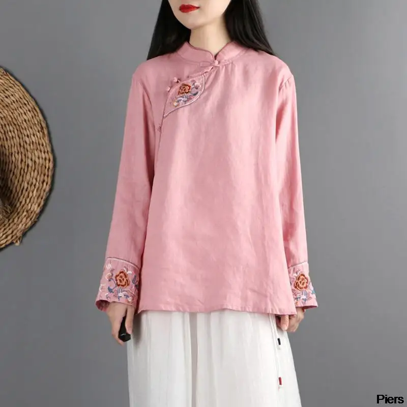 Женский костюм Тан 2021 года в стиле ретро улучшенная рубашка-Ципао китайском