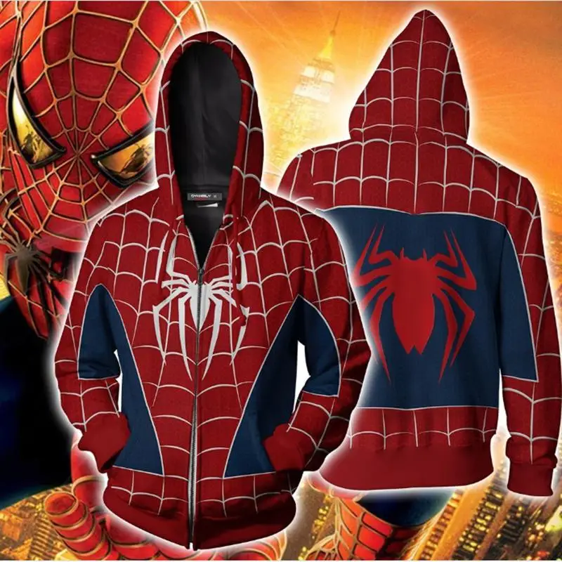 BIANYILONG Осень зима 3D принт Spider man PS4 костюм (Tobey Maguire Sam Raimi 2002 Movie) косплей куртка с