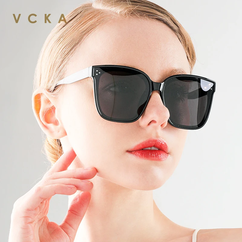 

VCKA BRAND DESIGN New 2021 Cat Eye Sunglasses Women Gradient Lens Polarized Sunglasses Female Metal Temple Goggles UV400