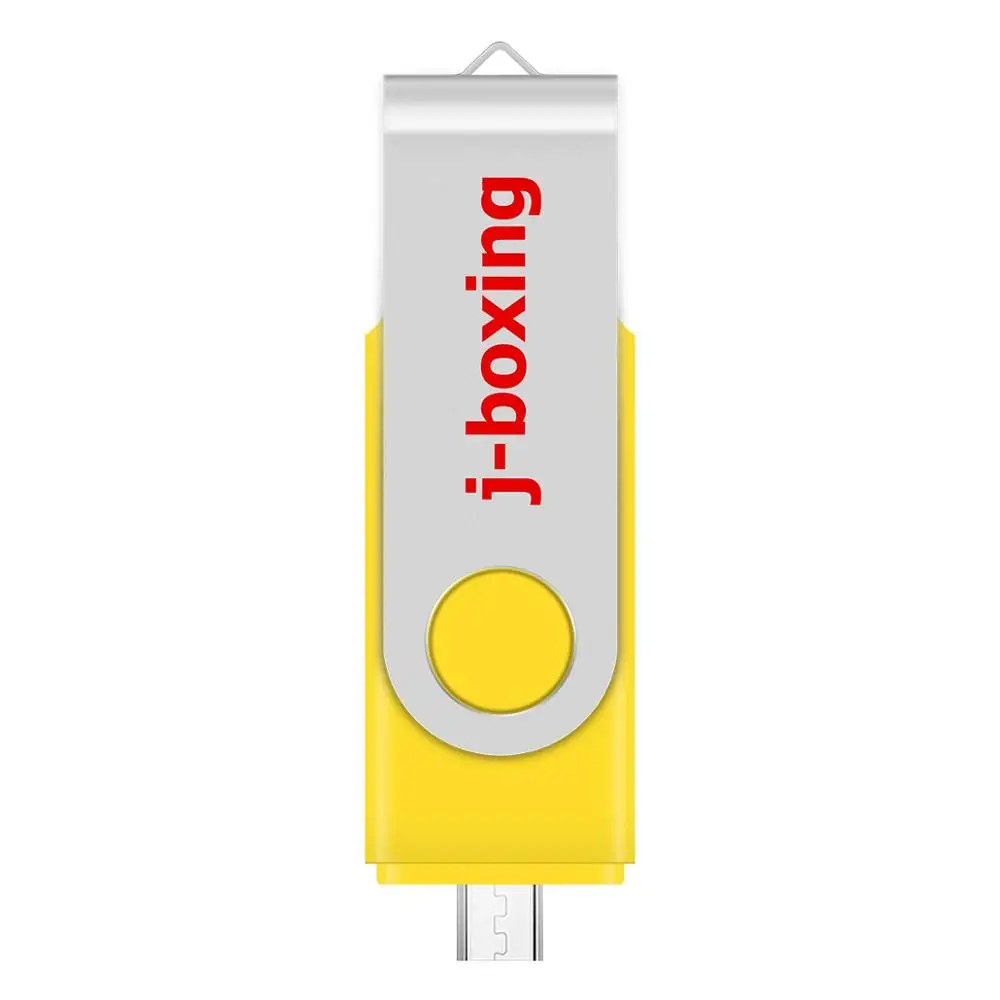 Yellow J-бокс OTG USB флэш-накопитель 64 ГБ 32 ГБ 16 ГБ 8 ГБ USB ручка привода USB 2,0 Флешка флэш-диск Micro USB для Android/PC/samsung - Цвет: Yellow