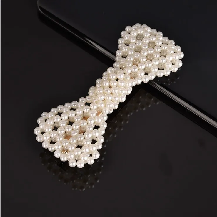 Bowknot 8.6cm Ins модные жемчужные заколки для волос для женщин, металлические жемчужные заколки для волос, серебряные женские заколки в Корейском стиле, набор головных уборов, аксессуары для волос - Цвет: Bowknot 8.6cm