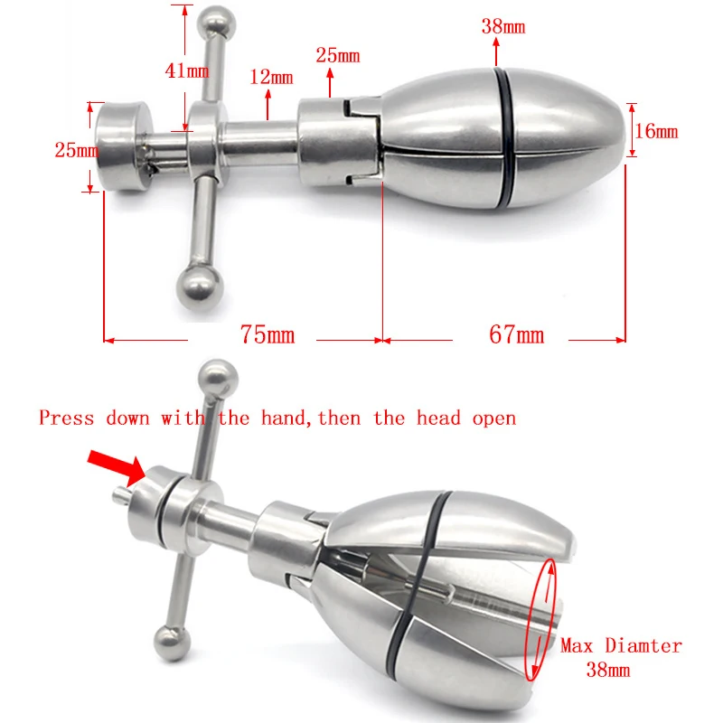 High Quality Stainless Steel Openable Anal Plug Heavy Anus Beads Lock With Handles DUilator Butt Sex Toy for Woman Man | Красота и
