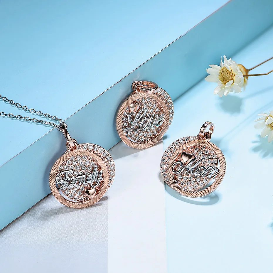 Кулон Kuololit из розового золота 585 пробы для женщин цепочка стерлингового серебра