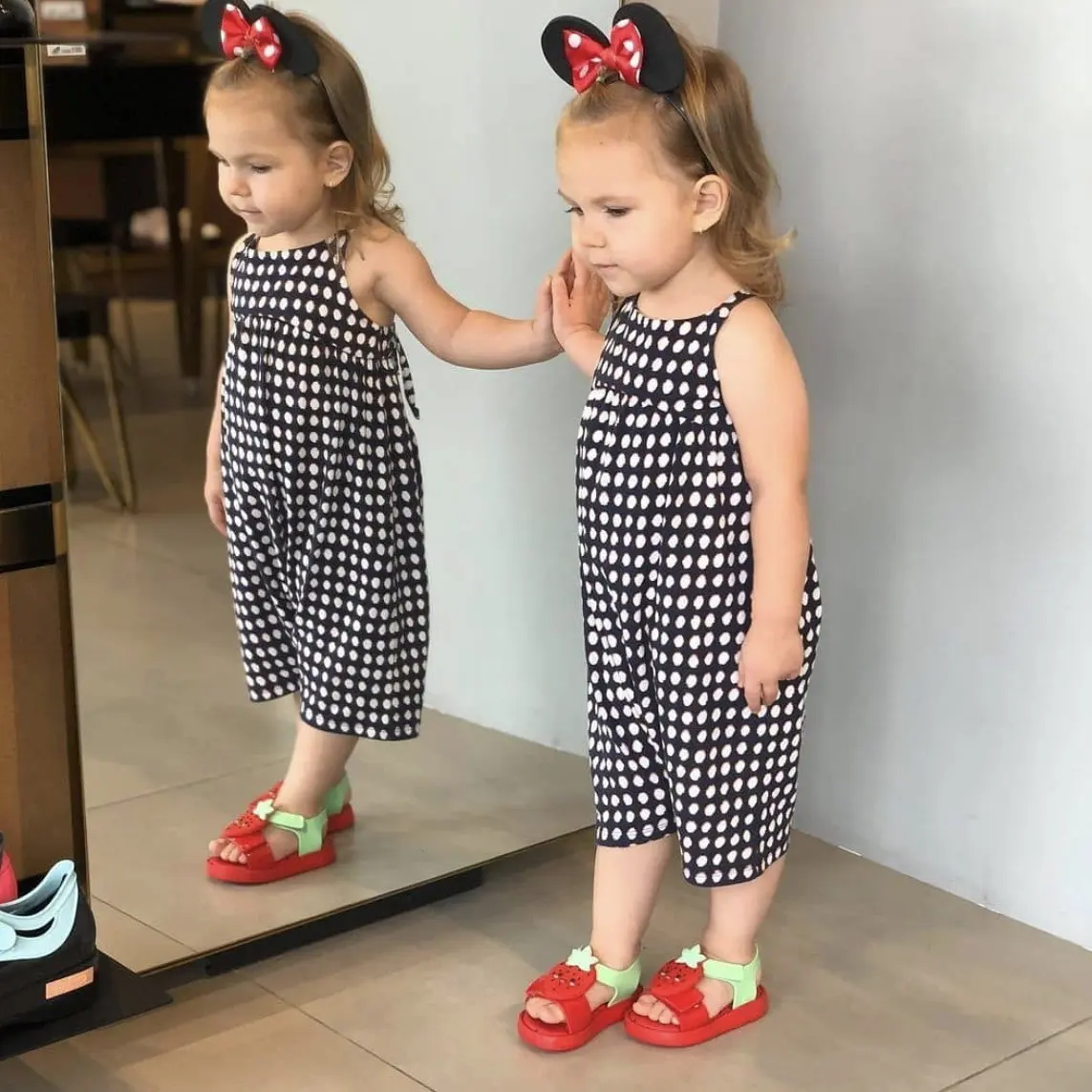 Melissa сандалии детей прозрачная Платье с принтом арбуз Брюки для маленьких