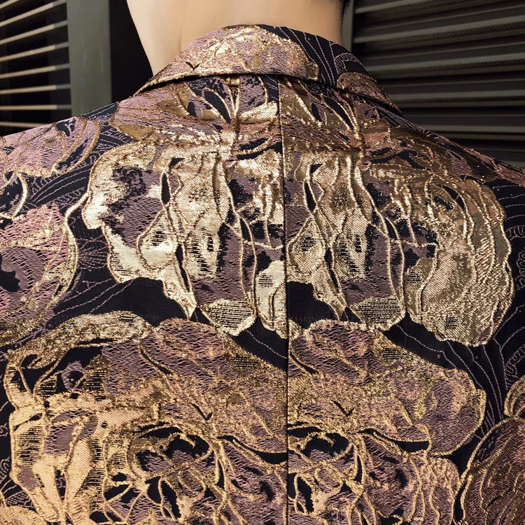 Personality Jacquard Wedding Floral Men Party Stage Singer Costume Homme Size 5xl 2020 Spring Mens Blazer Jacket | Мужская одежда