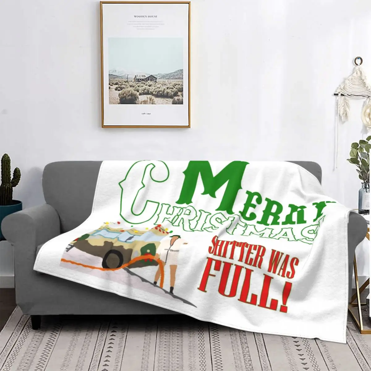 

Merry Christmas Shitter Was Full Blanket Vacation Santa Plush Thick Soft Flannel Fleece Throw Blanket For Sofa Bedspread Cover