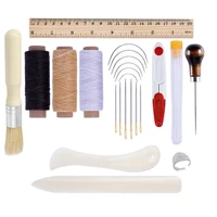diy leather stitching tools set sewing needles awl waxed thread for diy handmade leathercraft craft accessories