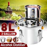 2 gallon 8l distiller alambic moonshine alcohol still stainless copper diy brew water wine brandy essential oil brewing kit