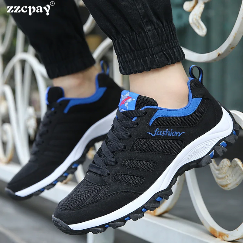 Fashion Leisure Sports Men's Shoes Flying Mesh Outdoor Leisure Walking Non-slip Shoes