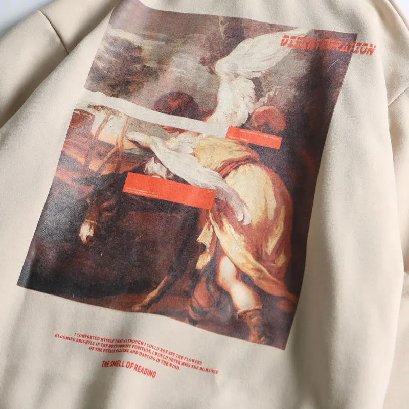 GONTHWID Sebastiano Ricci An Angel and Mule, флисовые толстовки с принтом и капюшоном, уличная одежда в стиле хип-хоп, повседневный пуловер в стиле Харадзюку, топы с капюшоном