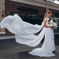 simple beach wedding dresses for women bride a line chiffon boho bridal gowns with wing plus size vestidos de novia