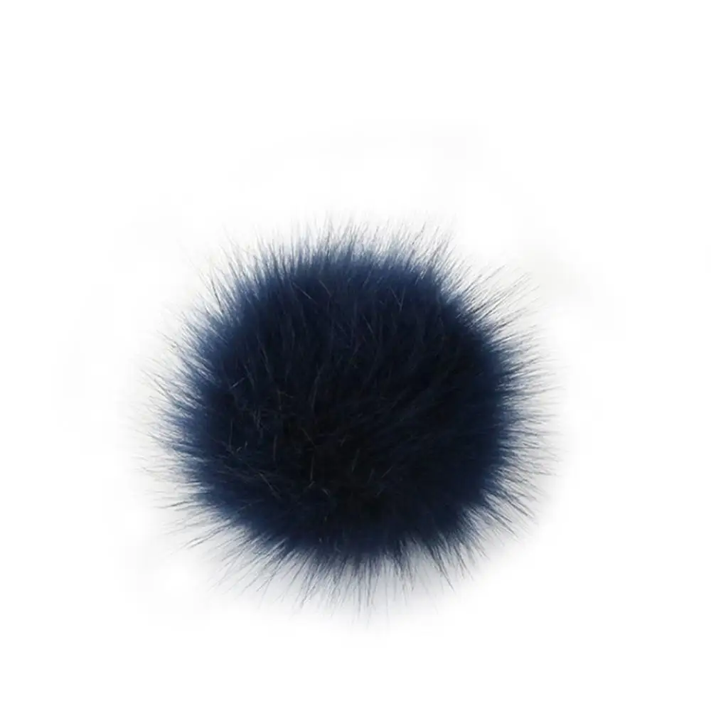 Dark Blue-8cm Цветной 8/10 см большой помпон из натурального искусственного меха лисы меховой помпон для женщин шапка Меховые помпоны для шапок шапка s для вязаной шапки - Цвет: Dark Blue-8cm