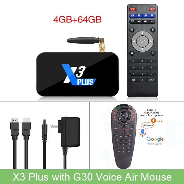 X3 Plus-G30S Ugoos X3 PRO X3 cube Android 9,0 Смарт ТВ приставка Amlogic S905X3 2GB4GB DDR4 16G 32G 2,4+ 5G WiFi 1000M LAN BT5.0 4K HD медиаплеер - Цвет: X3 Plus-G30S