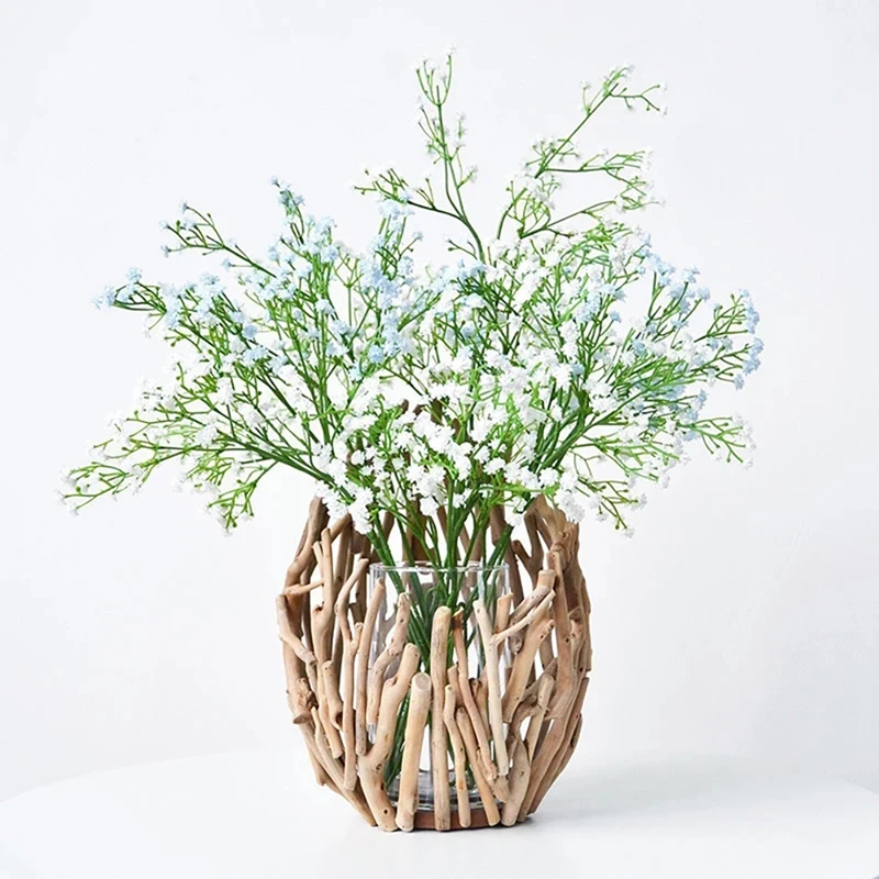 

Modern Wood Desktop Hydroponics Vase Living Room Bedroom Household Home Decoration Office Dried Flower Vase Arrangement