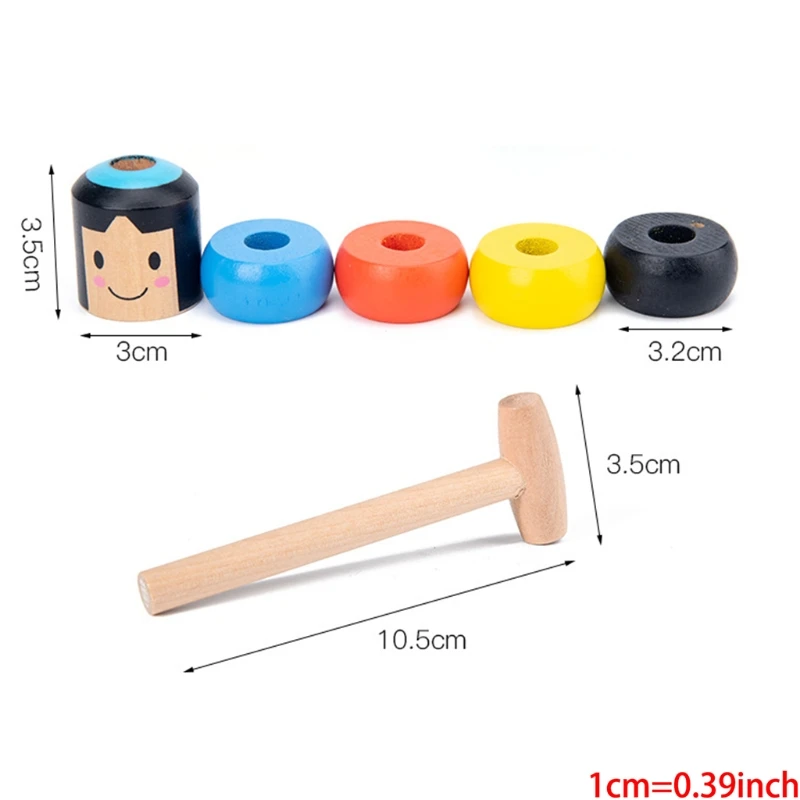 

H3CD Stage Tricks Stubborn Wooden Man Funny Wooden Props Toys Unyielding Puppet Toys Unbeatable Wooden Toys Boys and Girls