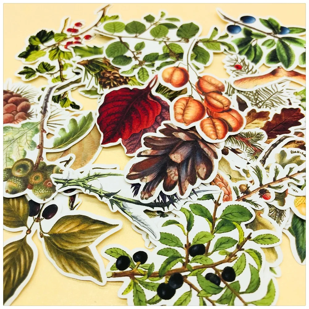 29 шт./пакет винтажные растения цветы листья-наклейки сделай сам ремесло