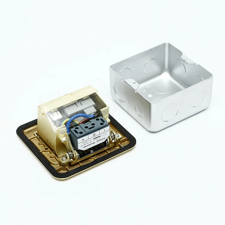 Золотистая медная двойная наземная розетка британского стандарта для SA