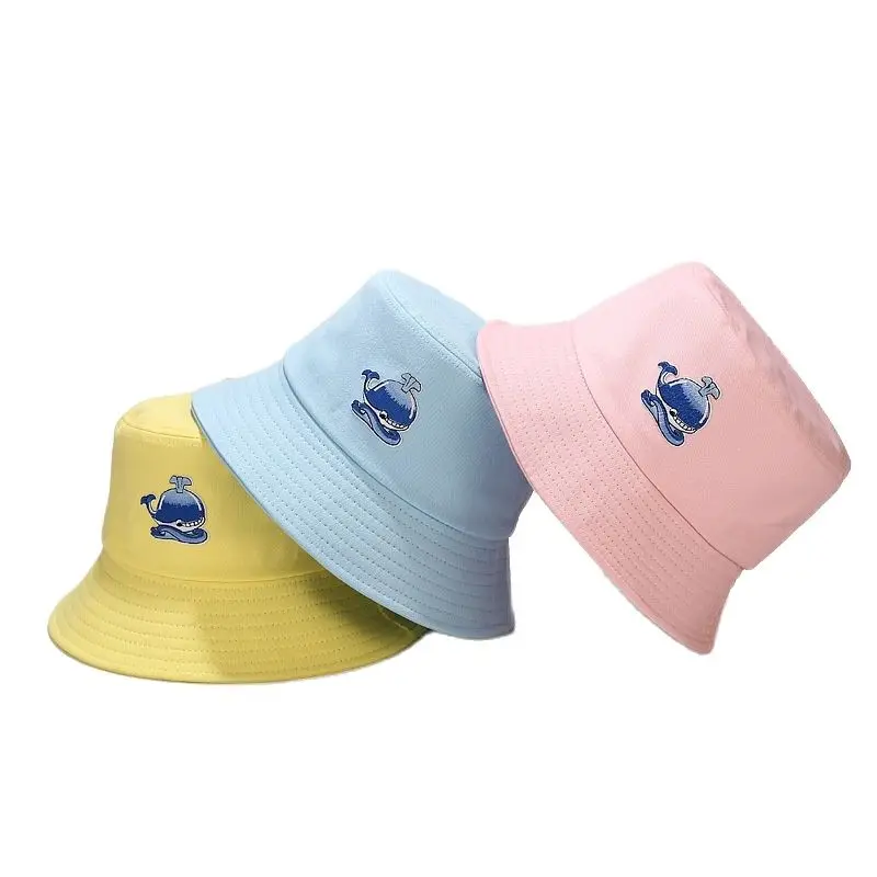 

Cute Blue Whale Bucket Hat Printed Fisherman Hat Lovely Outdoor Sunscreen Cap Foldable Gorros Bob Fishing Hat for Women Men