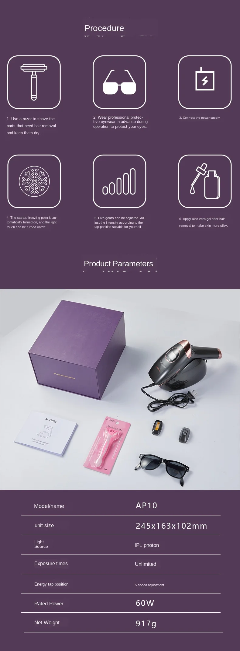 

Laser Permanent Hair Removal System 0.9s Fast Flash IPL Hair Remover Instrument ICE Cool Painless Laser Epilator