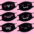 Черная маска унисекс зимняя теплая утолщенная полумаска для рта хлопковая маска с мультяшным рисунком пылезащитный респиратор черная маска Kpop