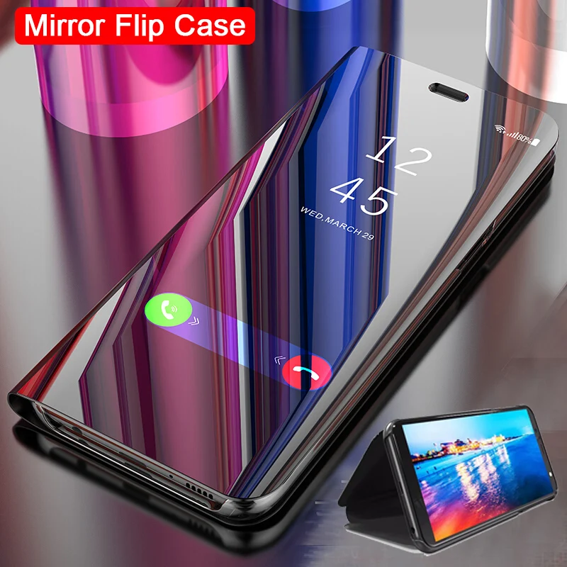 Зеркальный флип-чехол для samsung Galaxy Note 10 Pro 9 8 A50 A40 A60 A70 A20e A30 A20 A10 A9 A7 A6 J4 J6 S8 S9 S10e S10 плюс 5g
