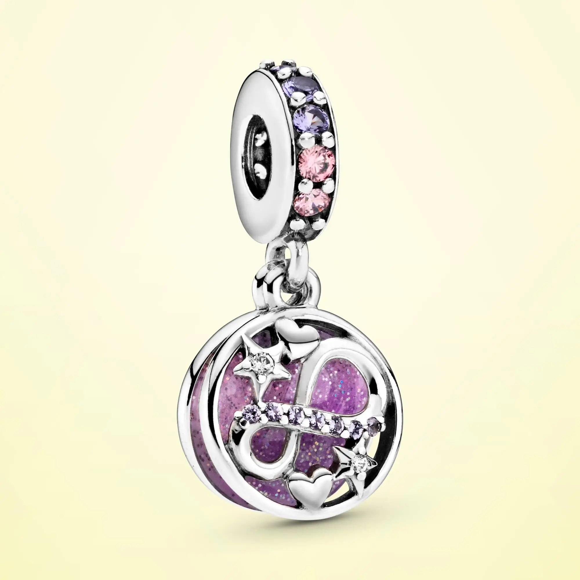 

925 Sterling Silver Glittering Infinity Hearts & Stars Dangle Charm fit Original Pandora Charm Bracelet S925 Silver Jewelry Gift