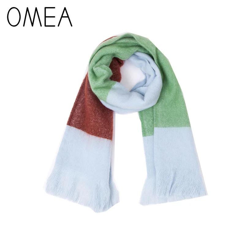 OMEA из мохера Рождество зимний шарф Цвет подходящий для женщин Элитный бренд плед