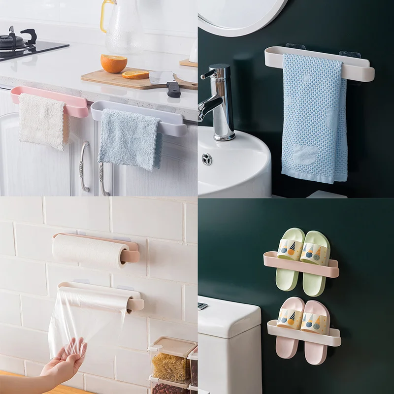 Настенный пластиковый держатель для полотенец в ванную комнату|Вешалки