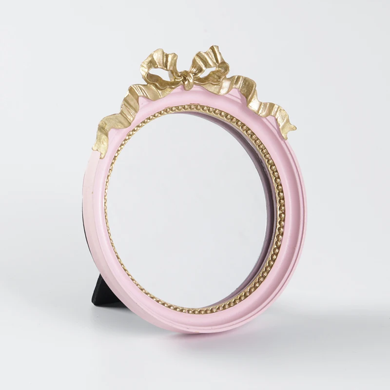 Зеркало в европейском ретро стиле с милым бантом креативное портативное зеркало