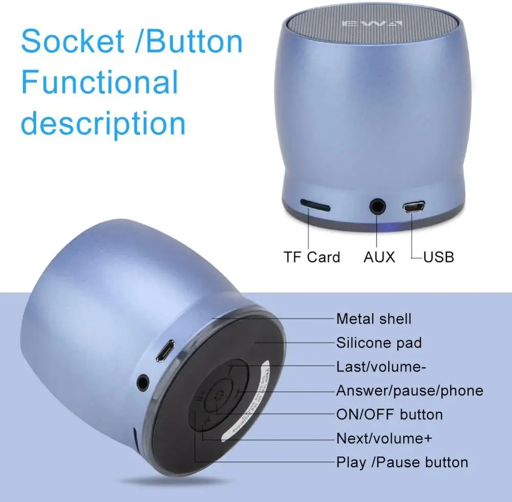 Беспроводные динамики EWA A150 громкий звук сильный бас bluetooth встроенный Бабочка для