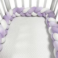 1m2m3m4m length newborn baby bed bumper pure weaving plush knot crib bumper kids bed baby cot protector baby room decor