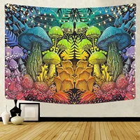 butterfly print tapestry wall hanging psychedelic mushroom decorative living room carpet home decor polyester blanket
