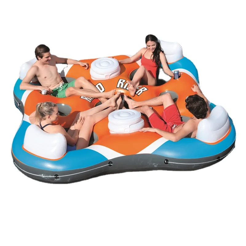 

More than Water Inflatable Floating Bed People Large Float Kickboard Swimming Pool Floating Chair Sunshade Floating Island