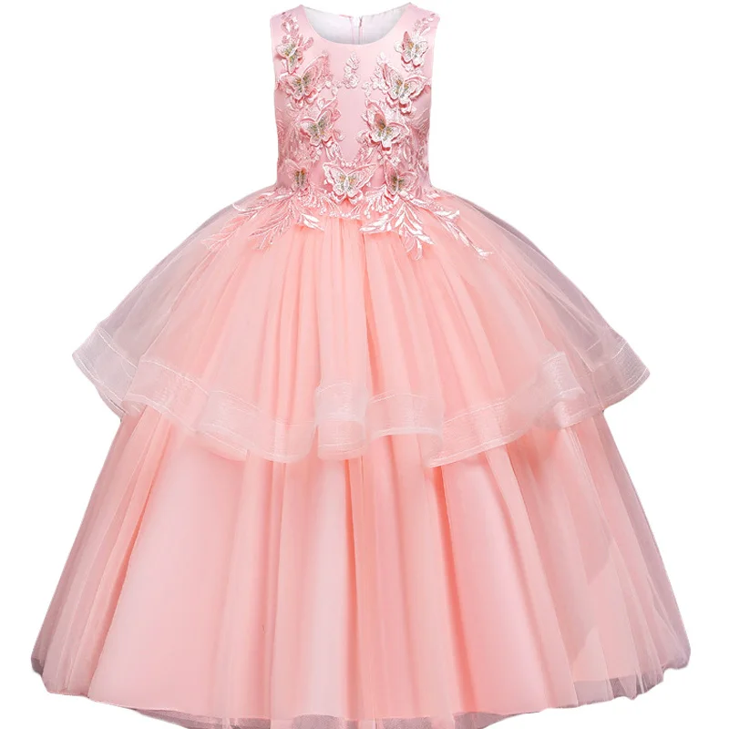 Платье с цветами для маленьких девочек элегантное детское платье принцессы на