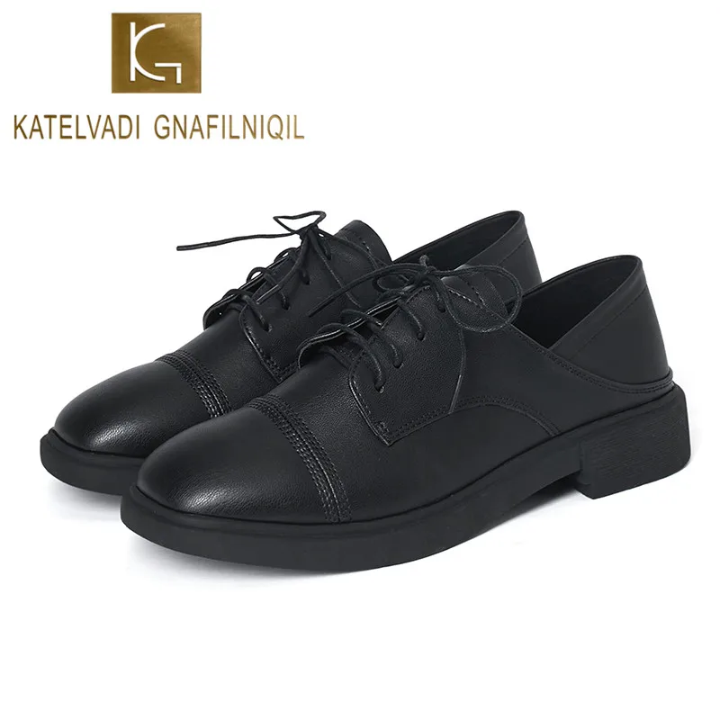 KATELVADI/Модные женские лоферы оксфорды сезон весна осень новая обувь из матовой