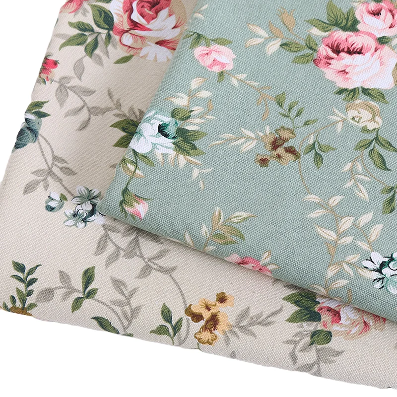 

Wide 59" Striped Gunny Coarse Cloth Canvas Upholstery Sofa Fabric Floral Print Linen Tablecloth Pillow Bag Material By the Yard