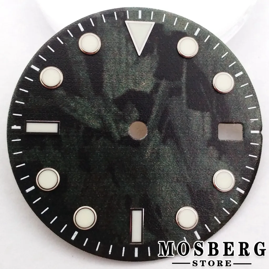 

29mm Sterile Black Watch Dial With Date Window For NH35 NH35A Automatic Watches Movement Accessory Parts