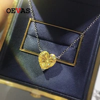 oevas 100 925 sterling silver 1212mm heart high carbon diamond pendant necklace for women sparkling wedding fine jewelry gift