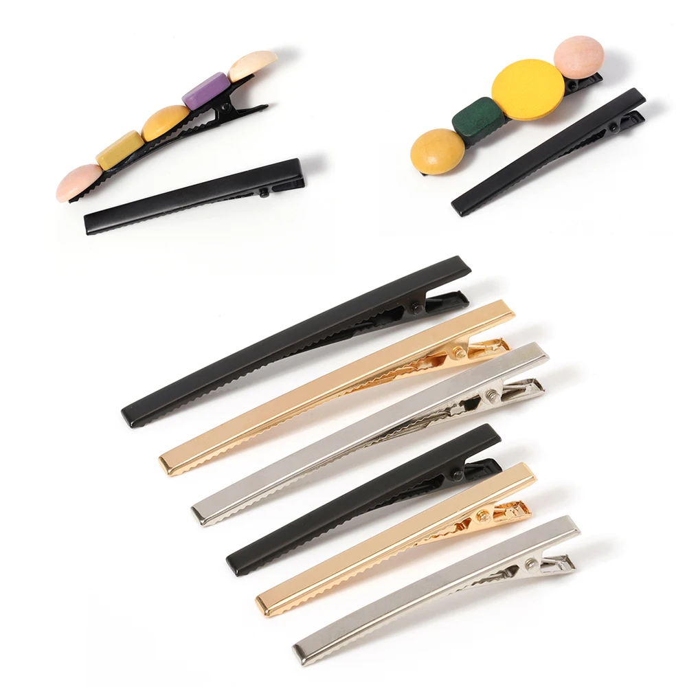 20 штук черный заколки для волос один зубец Аллигатор шпилька пустые установка