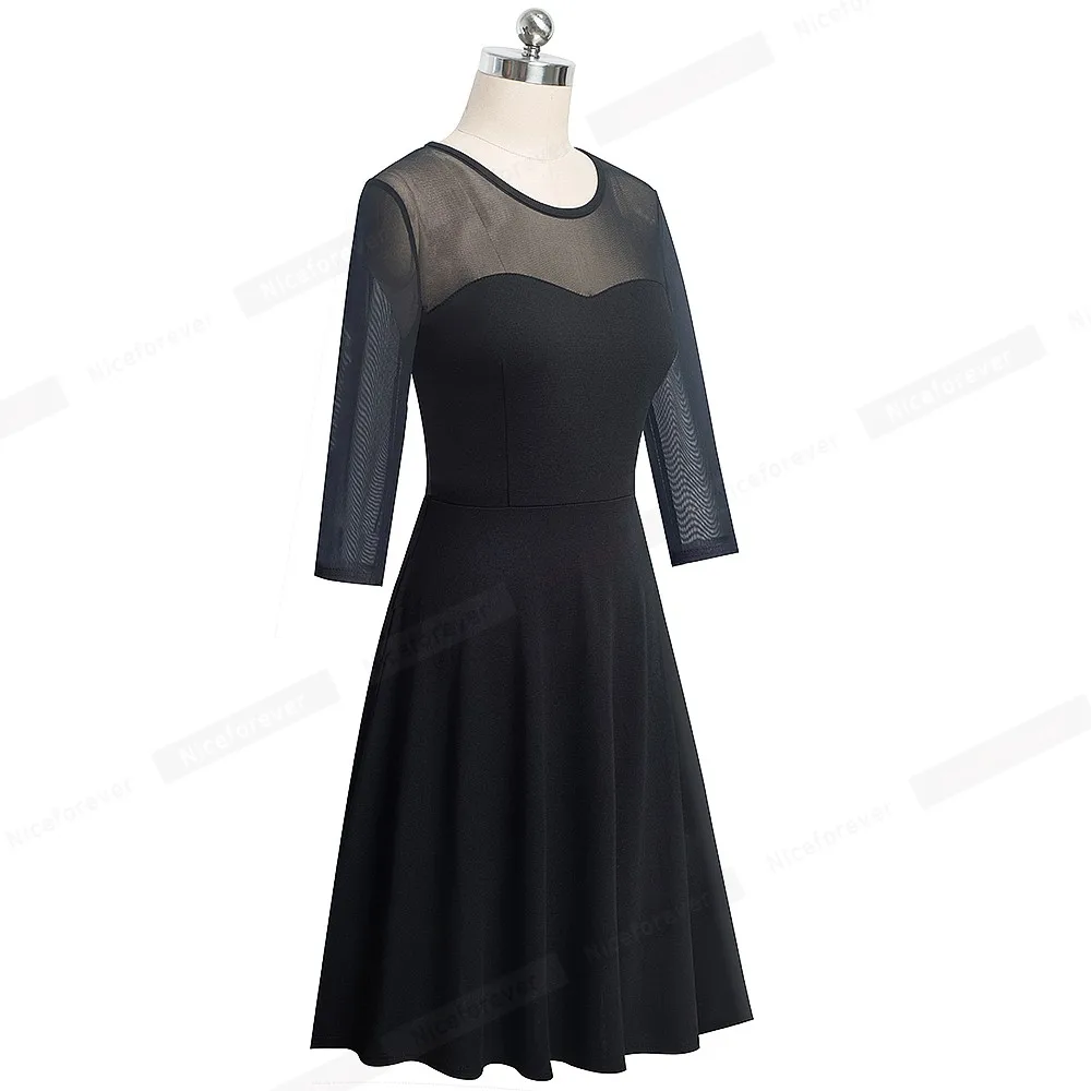 Милое-forever элегантное сексуальное Сетчатое кружевное лоскутное платье vestidos деловые вечерние женские осенние платья A170
