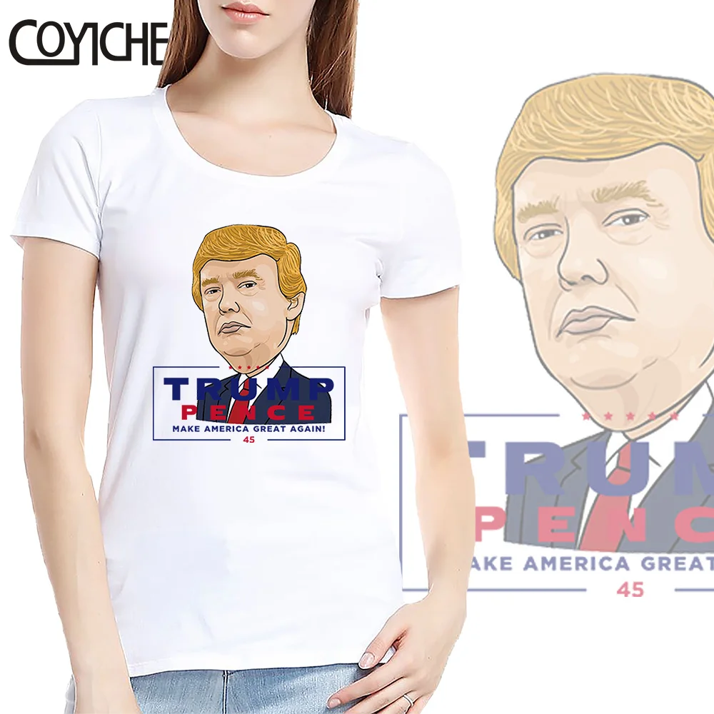 

Trump Campaign 2020 tshirt Donald John Trump woman 2020 plus size 3XL solid modal woman tops plus size tshirt COYICHENOL