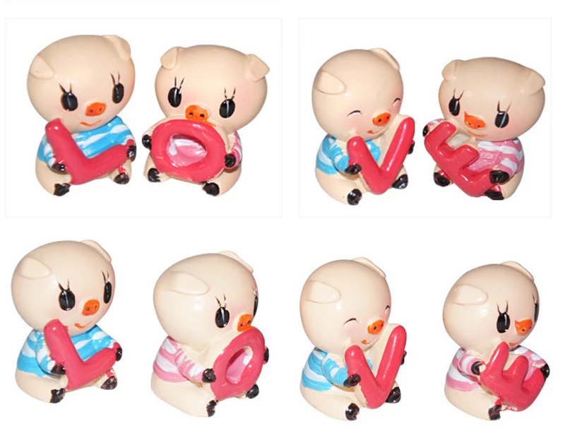 4 шт./компл. новейшие украшения для автомобиля милая любовь маленькая свинка