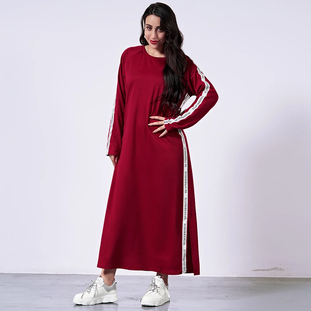 Plus Size Vestidos Robe Femme  Abaya Muslim Ukraine Long Sleeve Women Cotton Maxi Bodycon Dress Vestido Longo Ladies Dresses
