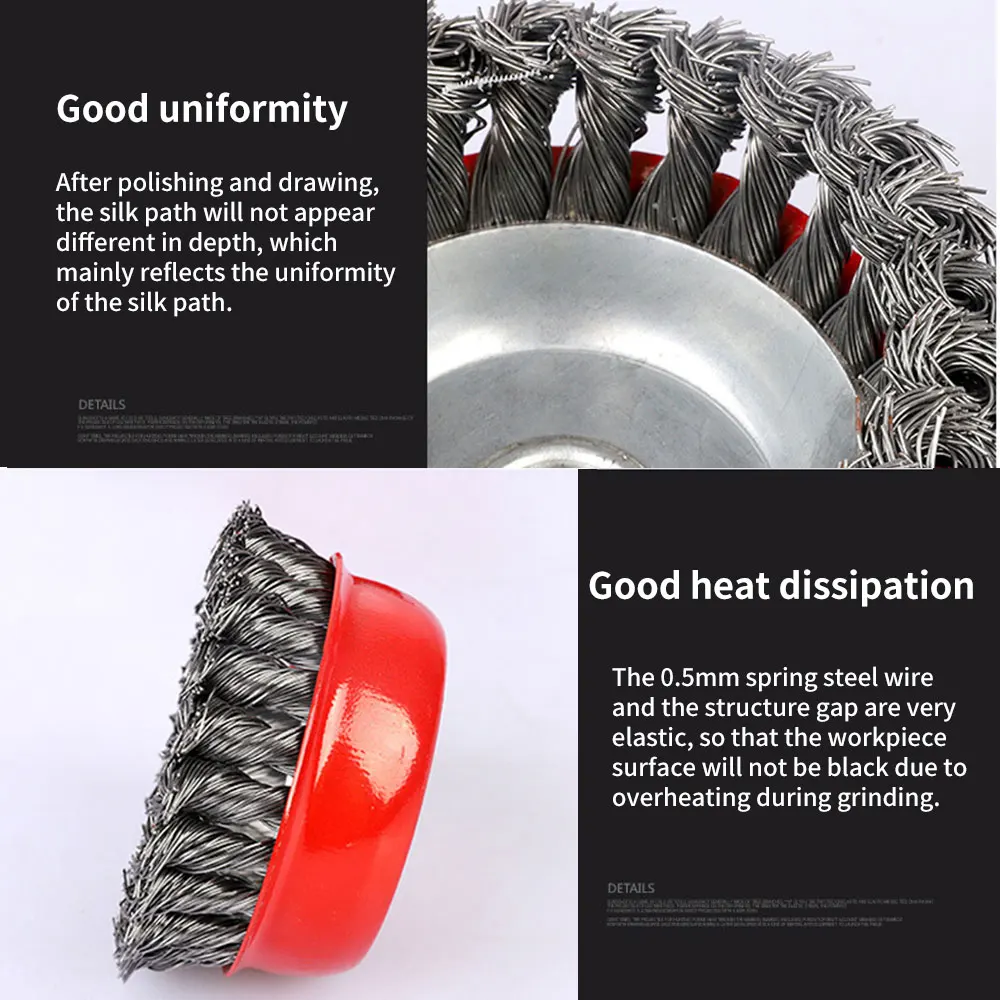 Стальной роторный шарнир узел плоский провод колесо чашка щетка диск Удаление