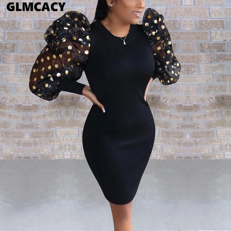 Женское платье с круглым вырезом и цветочным принтом Сетчатое в рубчик