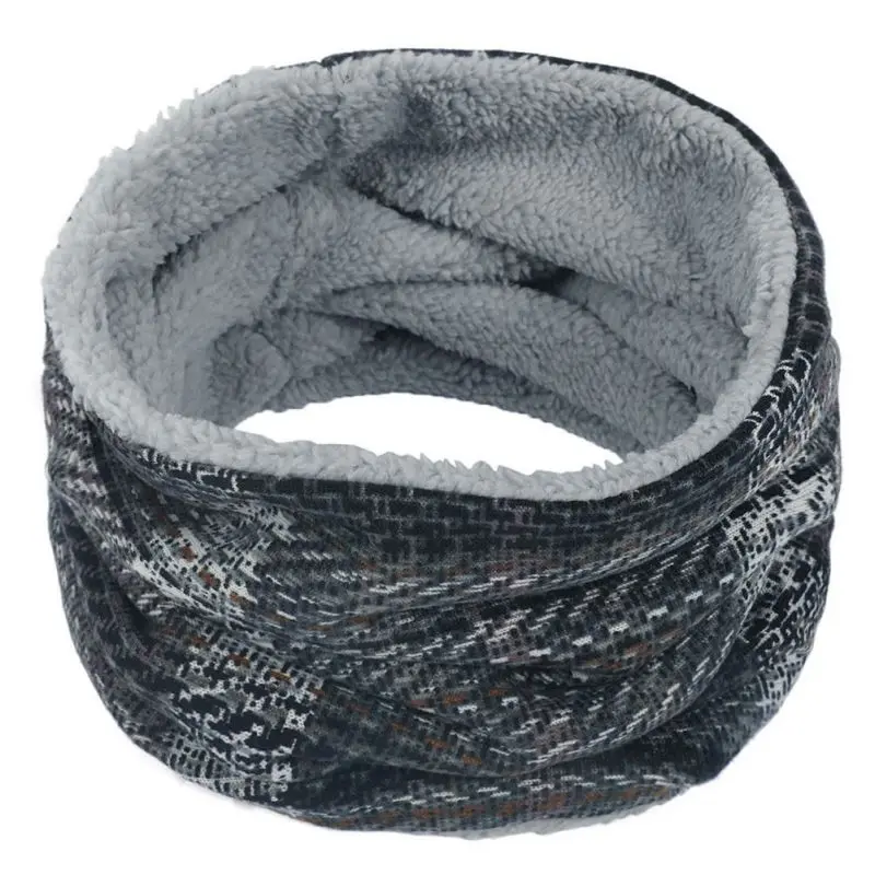

Winter Warm Knitted Scarves Print Thick Inside Super Elastic Knit Mufflers Adult&Children Loop Scarf