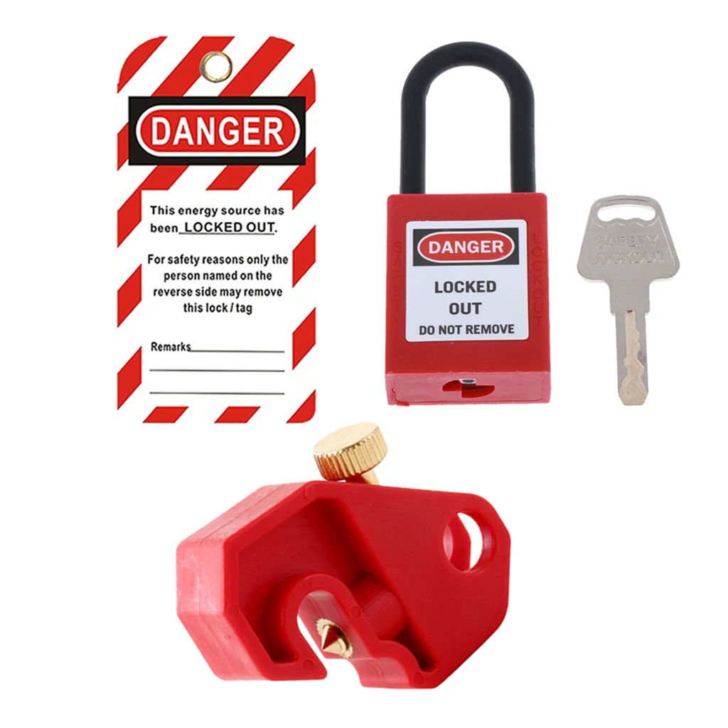 

Industrial Safety Miniature Plastic Circuit Breaker Locks Set Safety Red