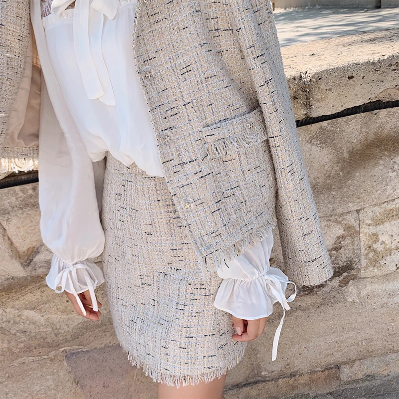 Женский однобортный костюм-двойка MISHOW однобортное пальто с длинными рукавами и