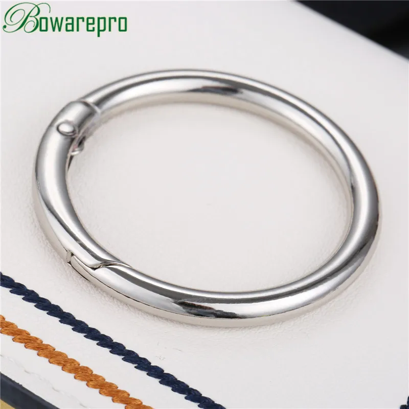 38mm Silver Bowarepro 5 шт. кольцо открывающийся брелок кожаная сумка ремень собачья цепь пряжка застежка зажим пусковое устройство крюк детали для сумок аксессуары - Цвет: 38mm Silver
